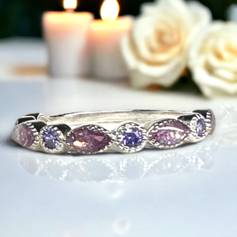 Everlasting Bond: Stackable Cremation & Breastmilk Birthstone Ring in Sterling Silver or 14K Gold