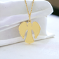 Front view of Guardian Angel Silhouette Necklace in 14k Gold