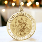 St. Christopher Medal Necklace in Sterling Silver or 14K Gold