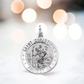 St. Christopher Medal Necklace in Sterling Silver or 14K Gold