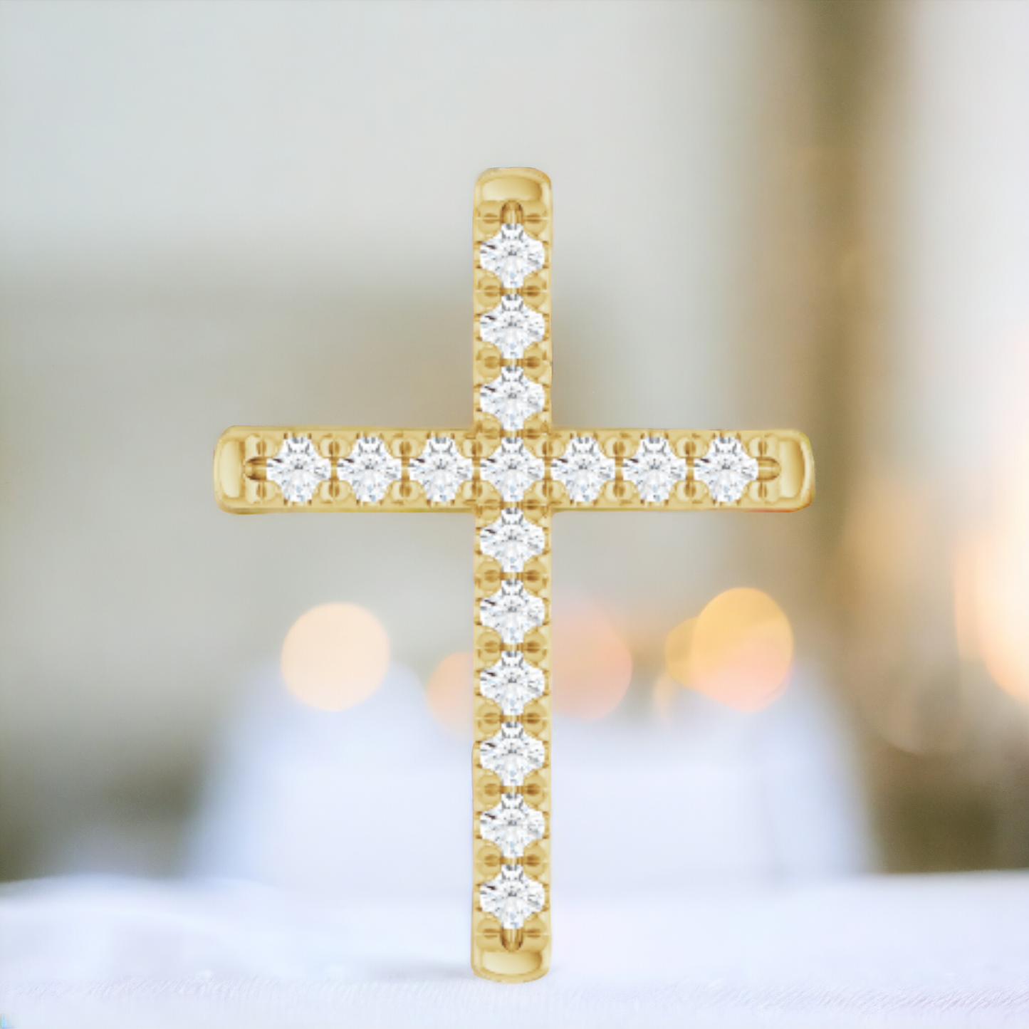 Diamond Cross Pendant or Necklace in 14K Gold