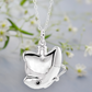 Sterling Silver butterfly cremation ash necklace back.