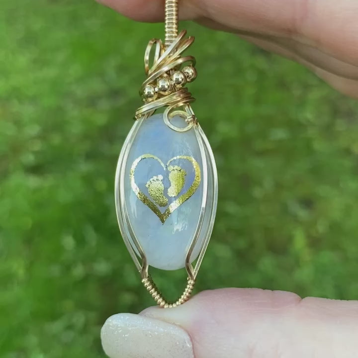 Video of the Footprints on my Heart memorial necklace.