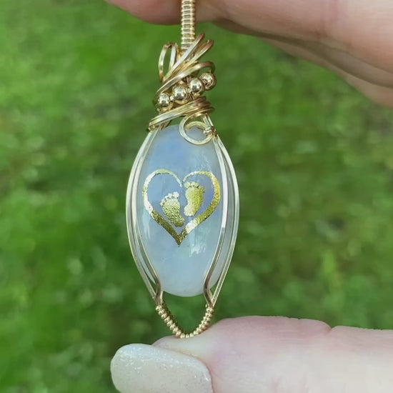 Video of the Footprints on my Heart memorial necklace.