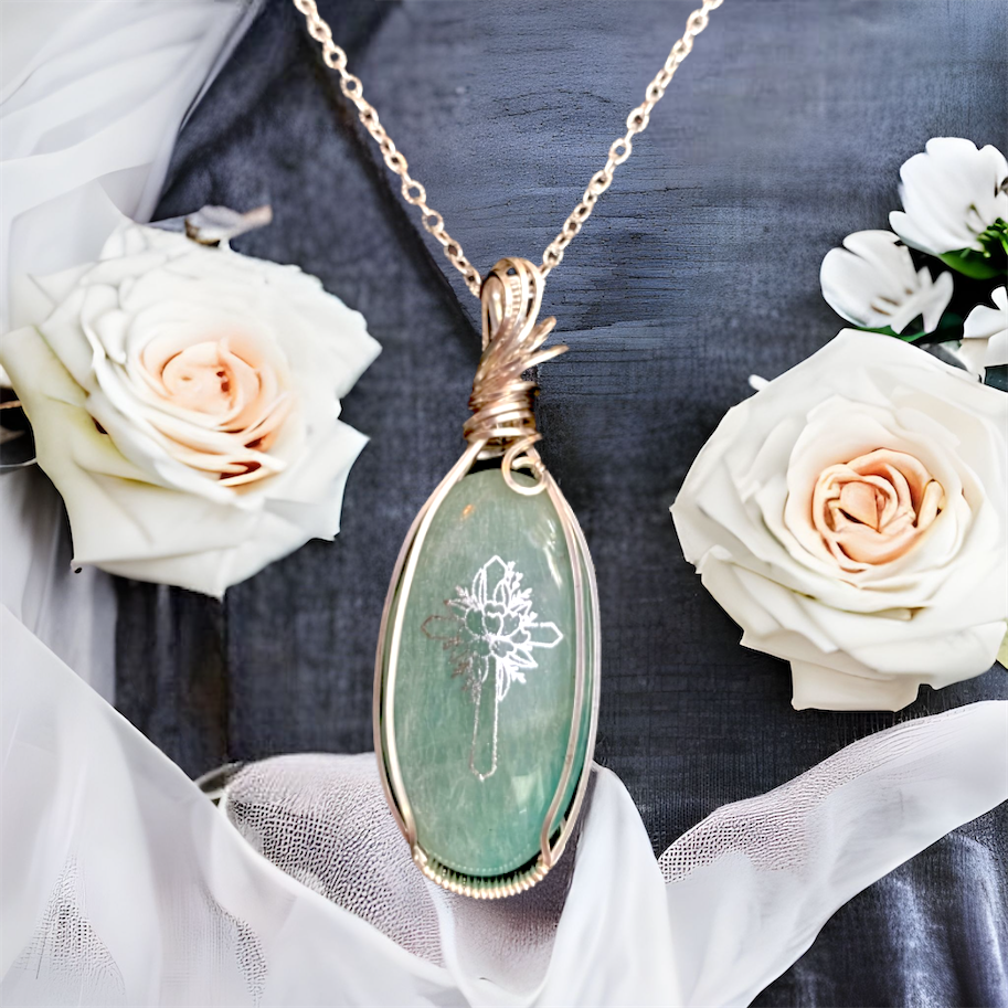 Heaven's cross memorial necklace surrounded by 2 roses