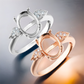 Angel's Touch: Angel Wing Cremation Ring Settings in 14k white gold and rose gold.